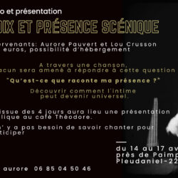 [ANNULE] Sortie stage de chant avec Aurore Pauvert & Lou Crusson